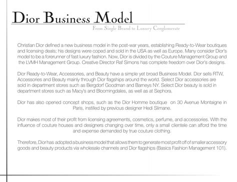 dior business model